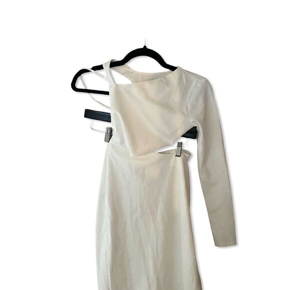 Michael Costello x Revolve Marianna gown maxi dress white cut out high slit XXS - Picture 6 of 11